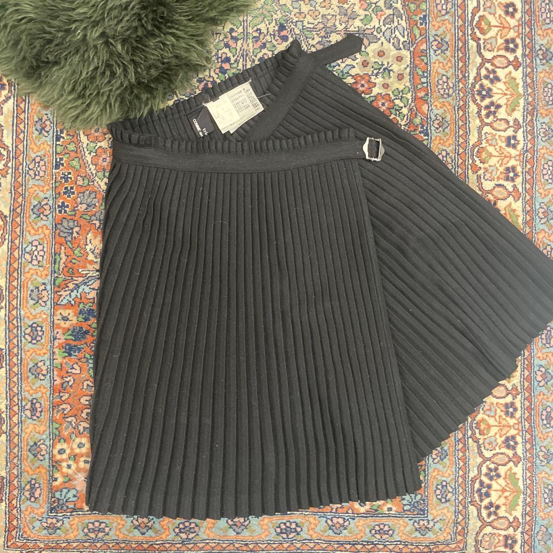 tricot COMME des GARCONS プリーツスカート 黒 ひざ丈