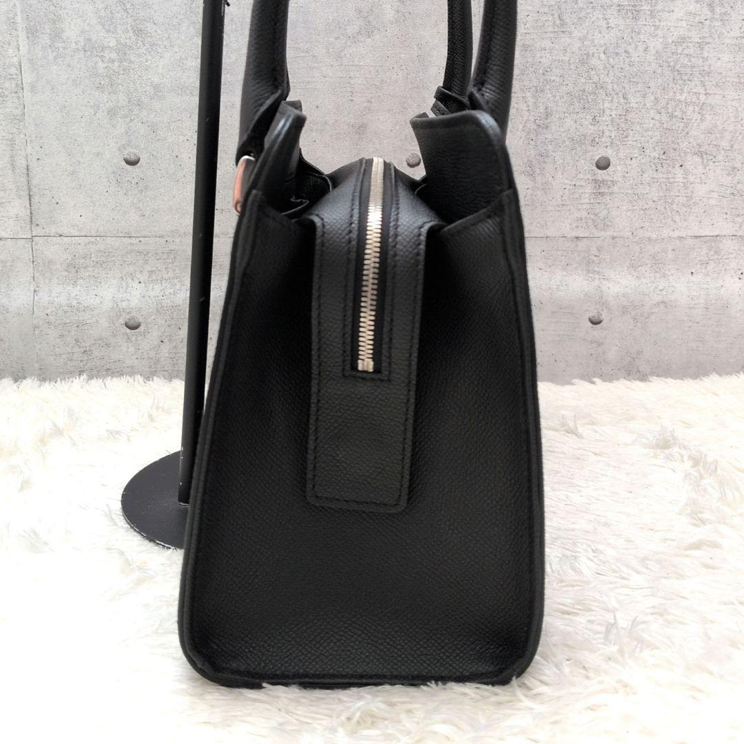 【極美品 鍵付き】銀座和光　ハンドバッグ　フォーマルバッグ　シボ革　冠婚葬祭　黒