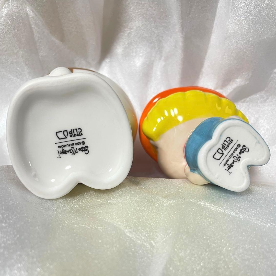 水森亜土　スタジオクリップ　一輪挿し　陶器　花瓶