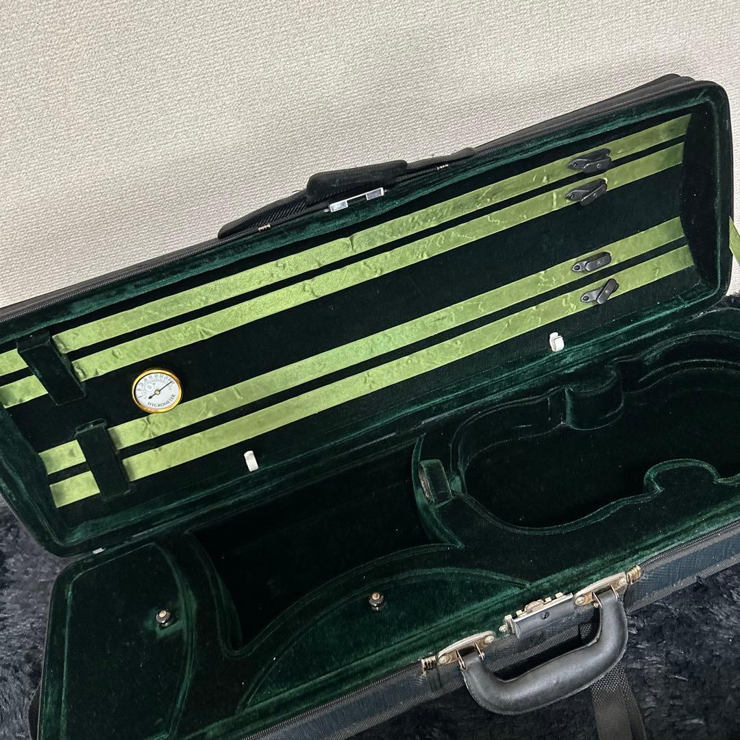 galax バイオリンケース 弦楽器 弓4本収納可能 湿度計付き