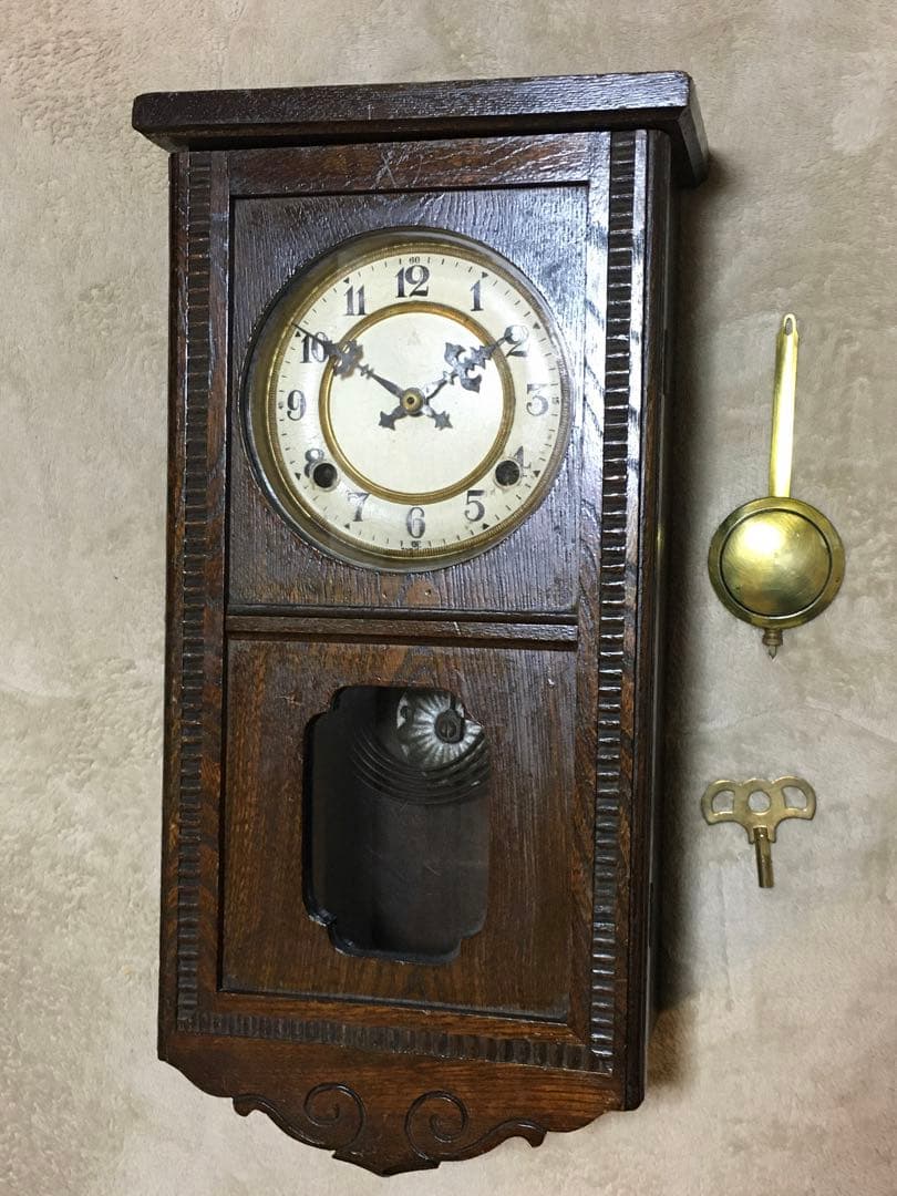 大正 戦前ゼンマイ振り子時計 整備済み