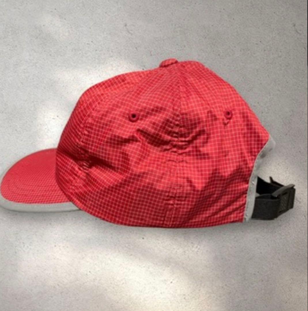 Stussy sport nylon capナイロンキャップ　赤　チェック柄