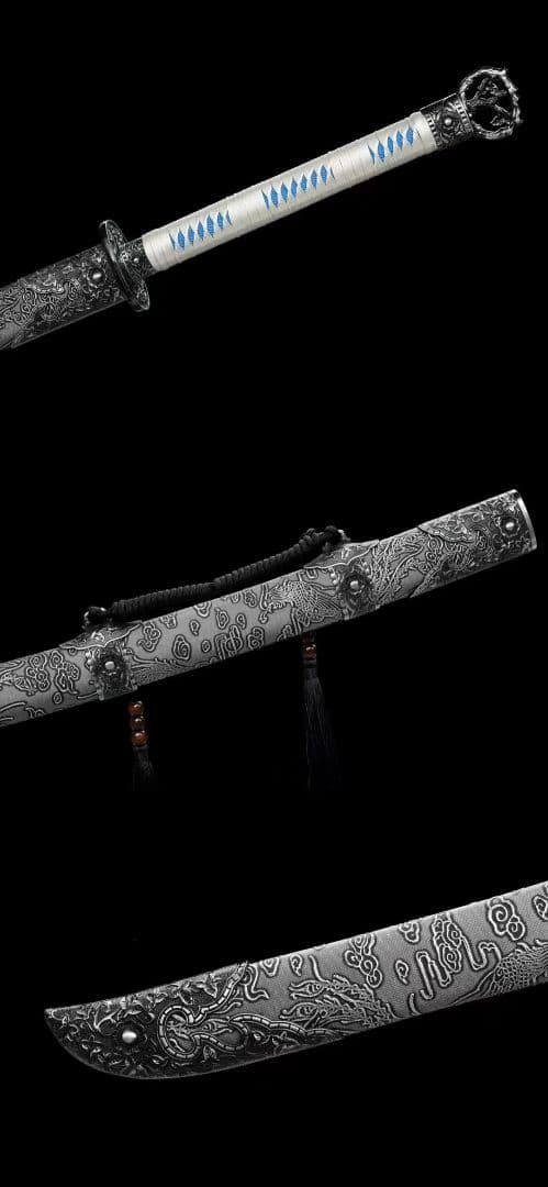 【雷電刺繍春刀】繍春刀 牛尾刀 苗刀 手鍛造打 鋼刀 冷兵器 古兵器 刀装具