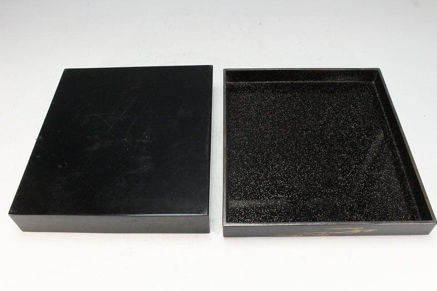 京塗 名門 平安 美濃屋 みの屋 蓬莱蒔絵 硯箱 筆 揃未使用(K-XA880)