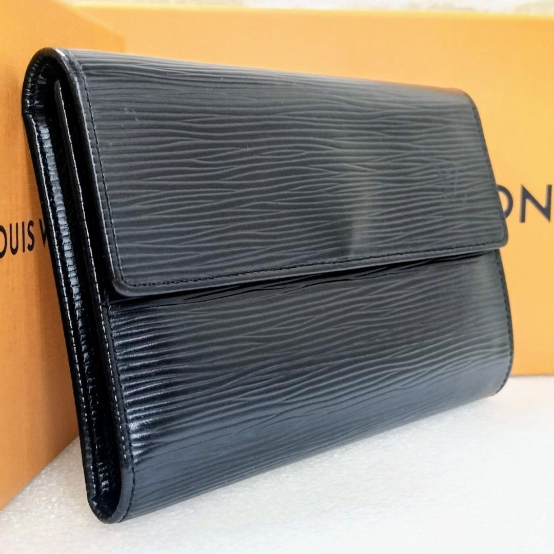 美品 エピ ポルトトレゾール エテュイパピエ 三つ折り 財布 証明書ケース付 黒