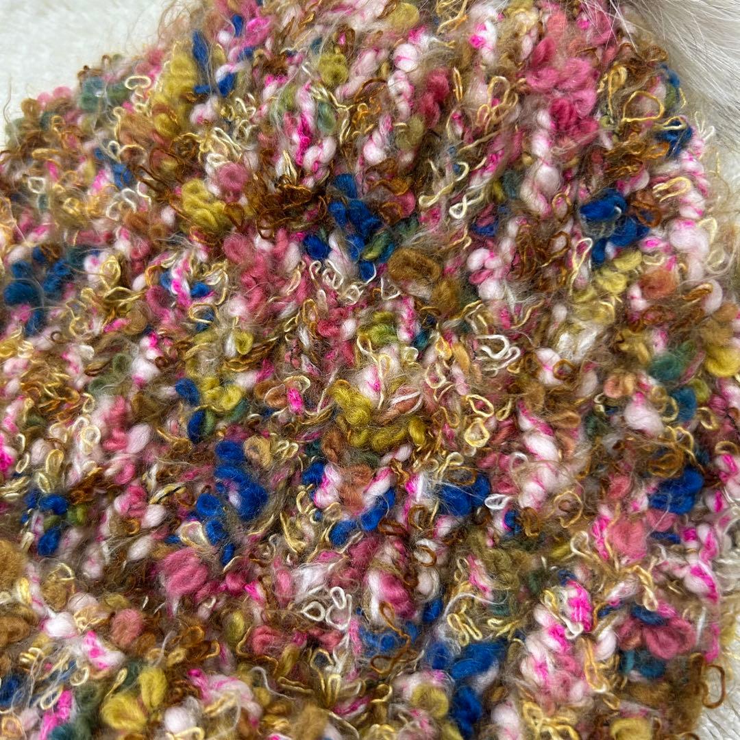 【CA4LA】　カシラ　未使用タグ付　フォックスファー　ニット帽　ウール