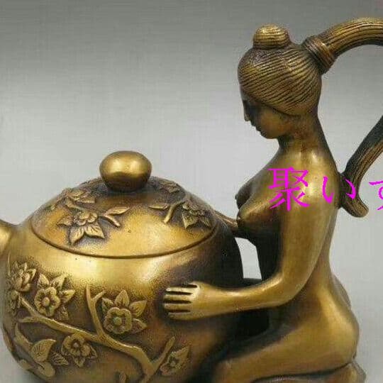 骨董品の美女が酒を注徳利急須家具置物を飾るT