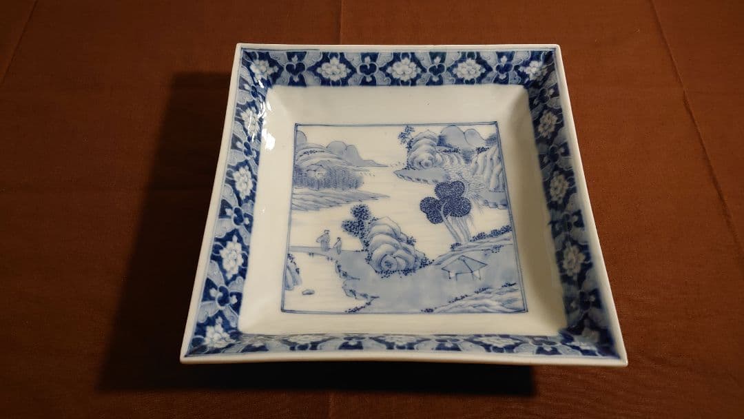 古伊万里　伊万里　角鉢　角皿　菓子皿　染付　アンティーク　蔵出し　江戸期　１客