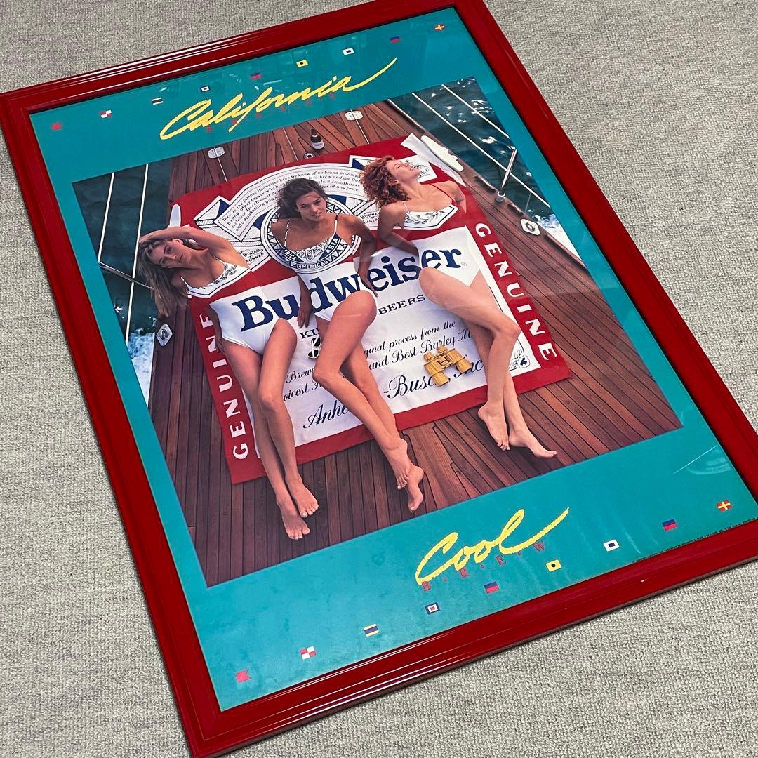バドワイザーBudweiserバドガールポスターフレーム額入 (縦76.5cm)