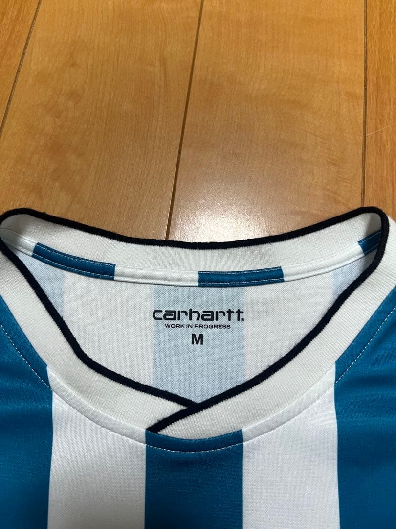 CARHARTT 青白ストライプ Tシャツ M