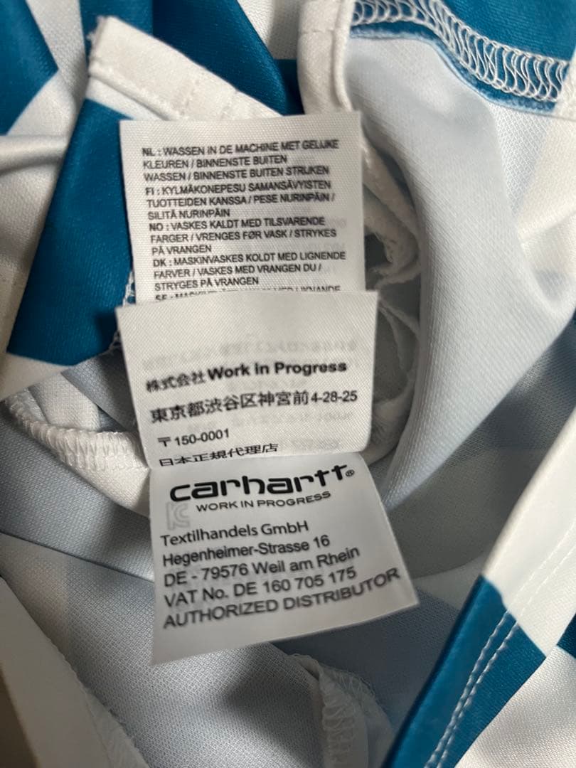 CARHARTT 青白ストライプ Tシャツ M