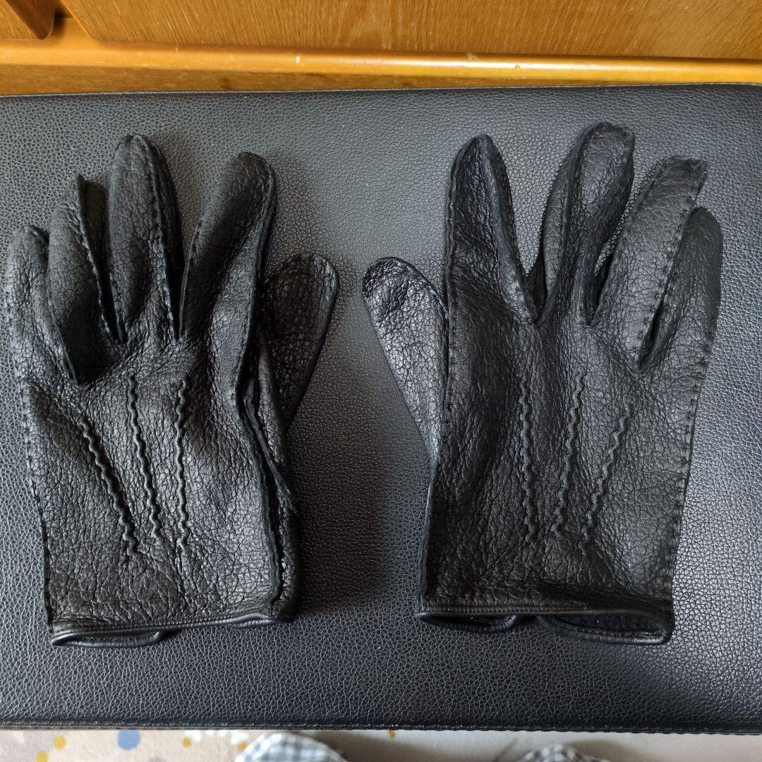 小物 DENTS MEN'S LEATHER GLOVE PECCARY BLACK