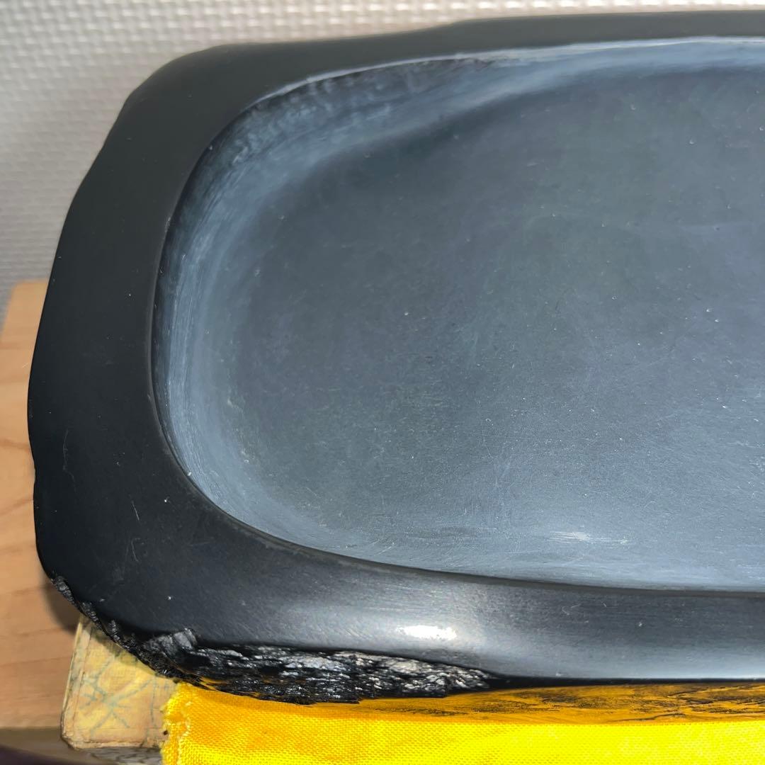 ⭕️雨端硯　文明堂製　鰍沢　甲州銘石　自然硯　1.8Kg 超　四六寸大　石紋綺麗