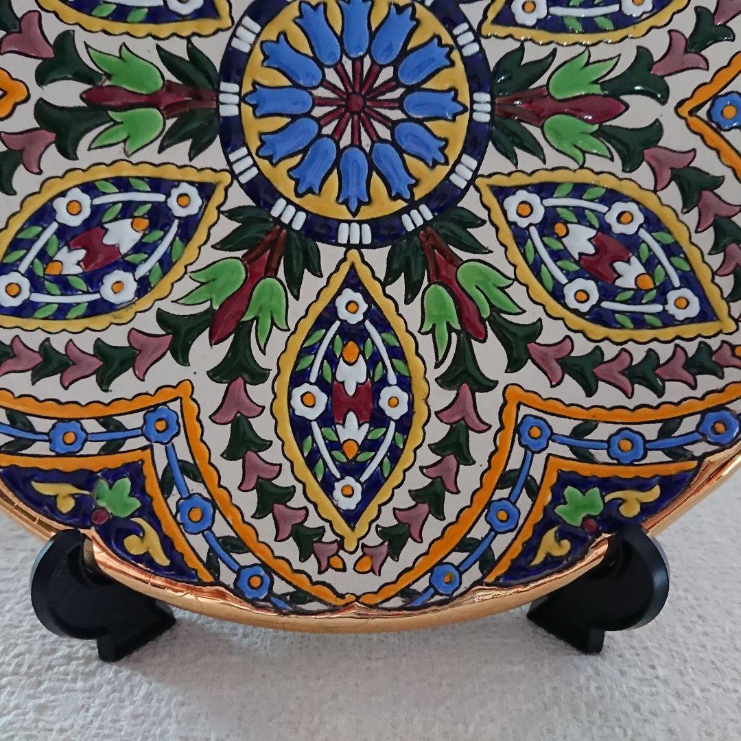 【金高騰中】PAIN スペインSEVILLA セビリア焼24k 金彩 飾皿３枚組