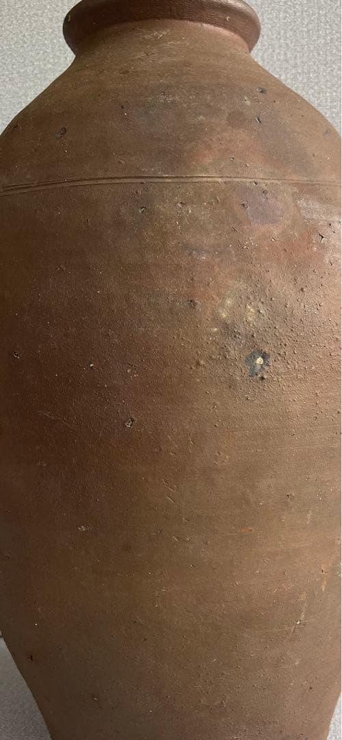 【備前焼、三耳壺、花器中壺、骨董品アンティーク、箱無し。