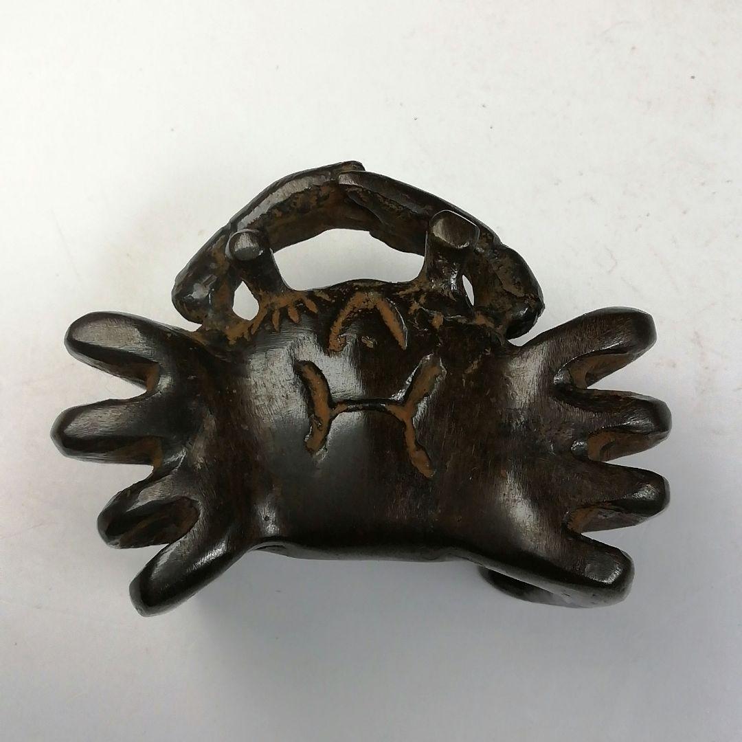 Ｔ７２４　蓋置　『蝋型鋳銅　蓋置』『蟹』『牧田秀雲 作』　共箱　茶道具