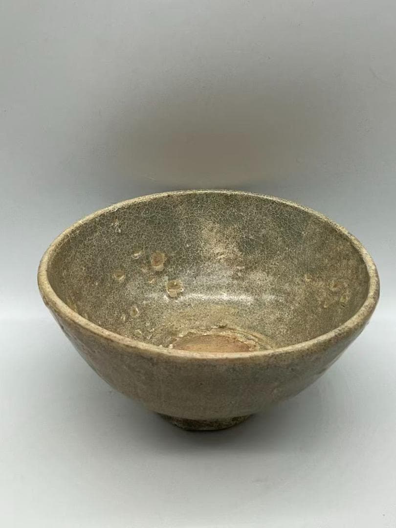 南北朝時代 青釉 越窯茶碗 刑窯茶盞 希少珍貴 茶道具　茶杯 盃 (A-90)