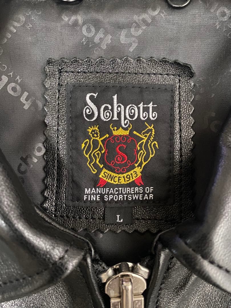 SCHOTT シングルライダースジャケット L
