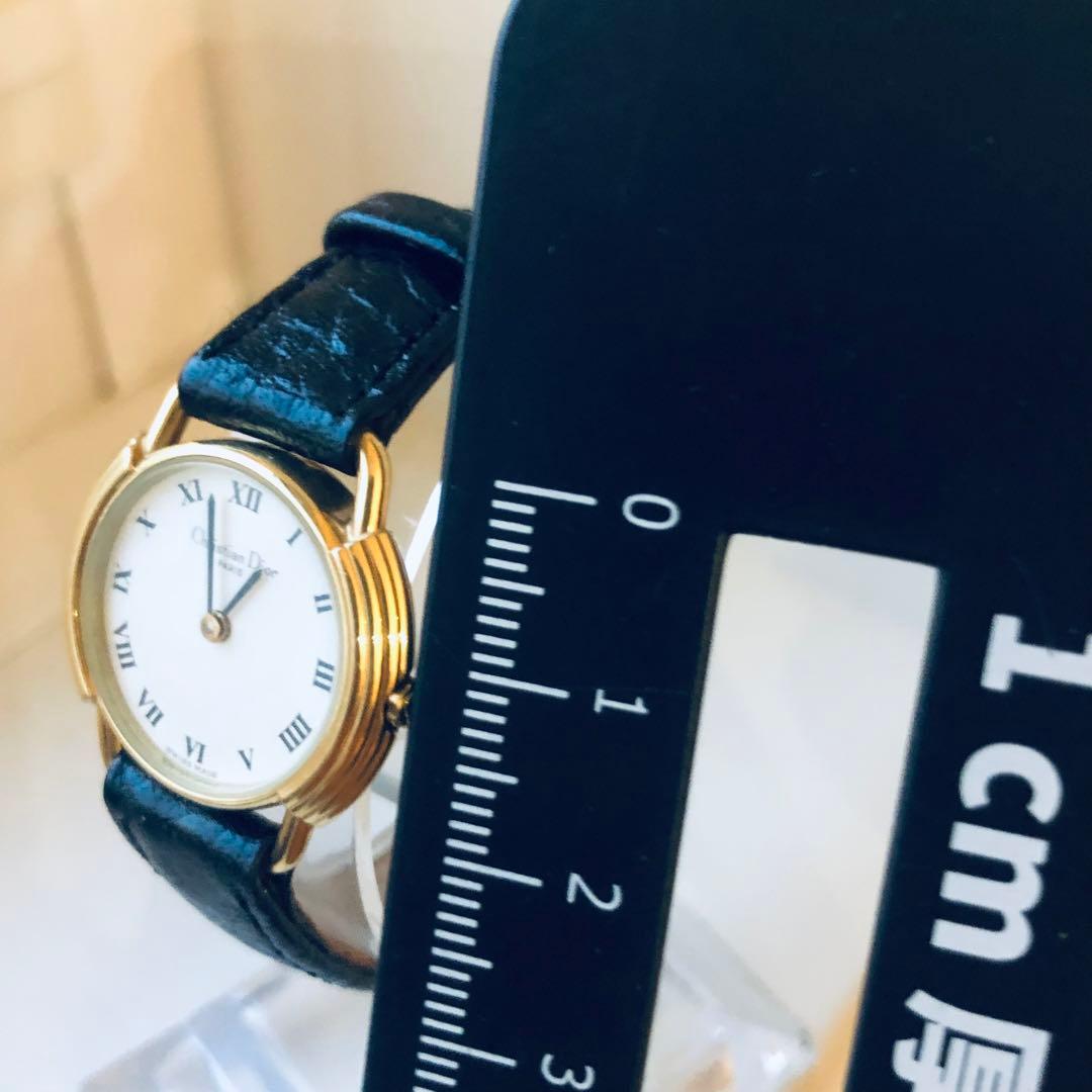 【極美品】Christian Dior ローマン　電池新品　 ゴールド　白文字盤