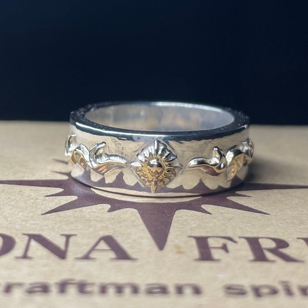 k18 リング　17 ゴールド　アリゾナフリーダム　指輪　浮き彫り　唐草　k18