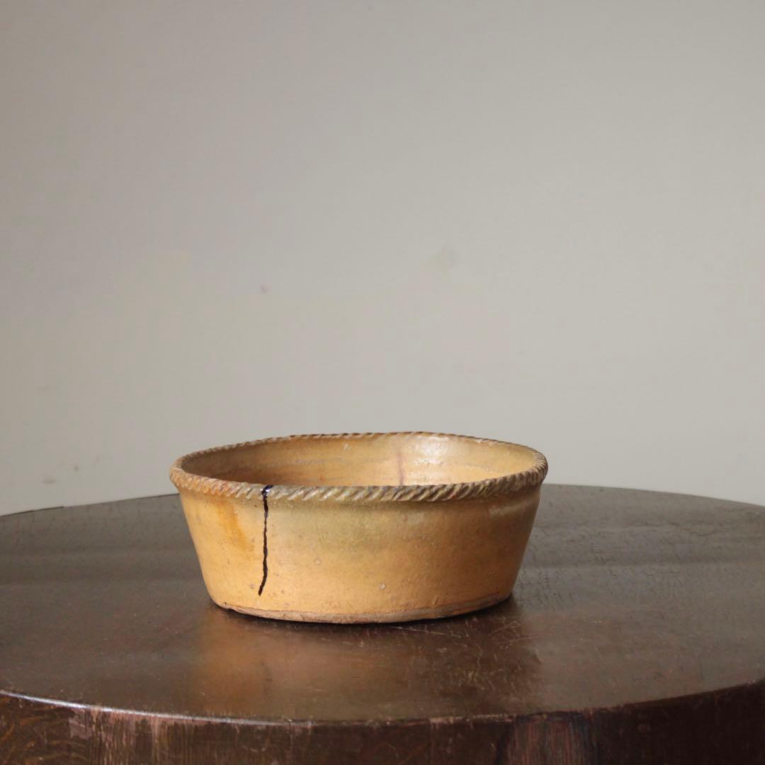 仏蘭西 黄釉 鉢 フランス アンティーク ブロカント 古道具