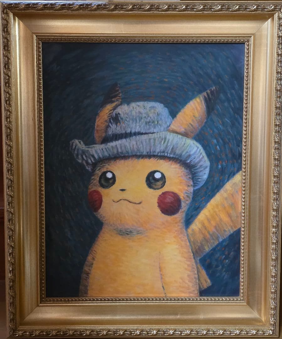 最終値下げ ゴッホピカチュウキャンバスアート　金枠Sサイズ