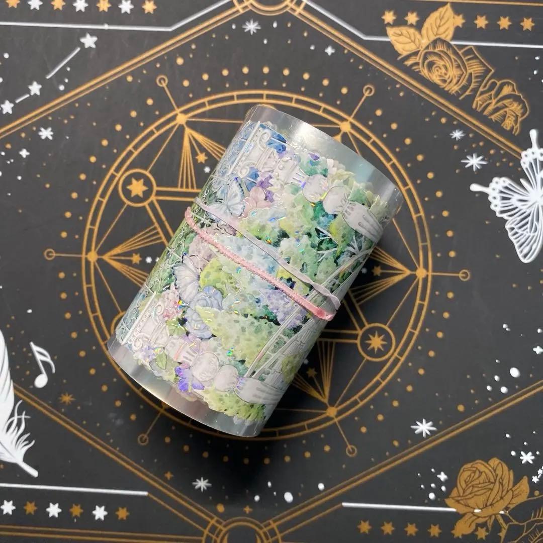 【9272】海外　マステ　中古巻　貝殻光マスキングテープ　残量多め　装飾背景系