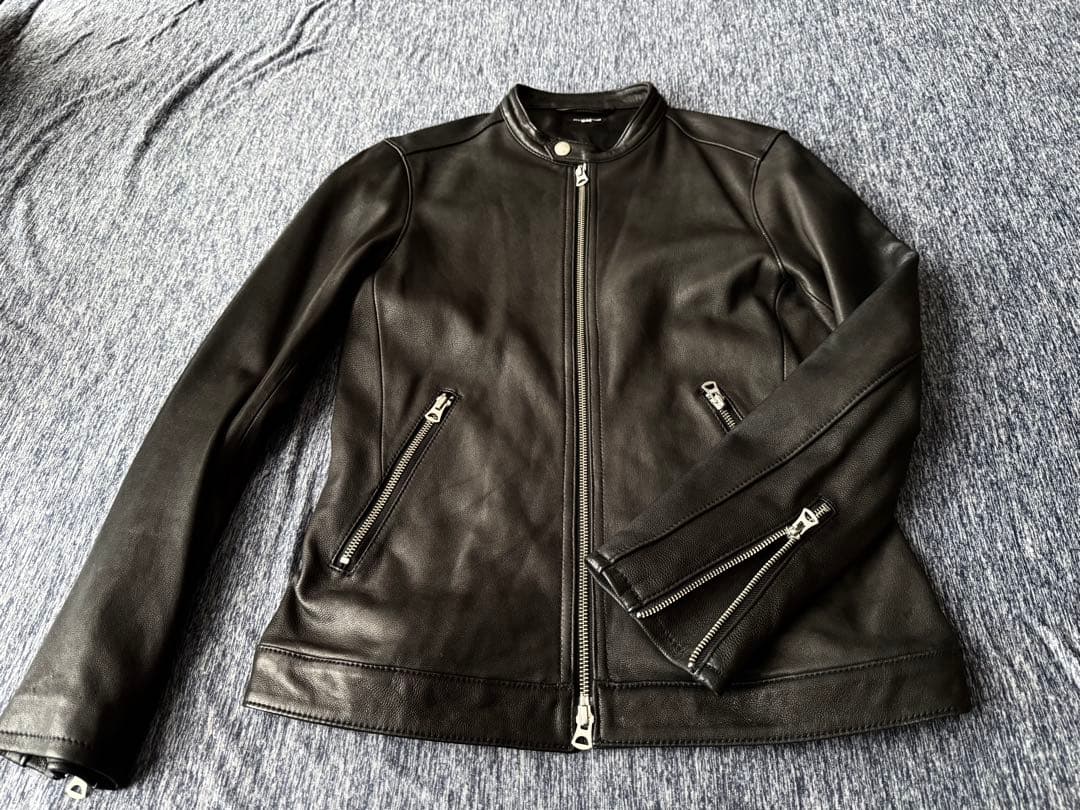 フリークスストア シングルライダースジャケットゴートレザーM 山羊 黒