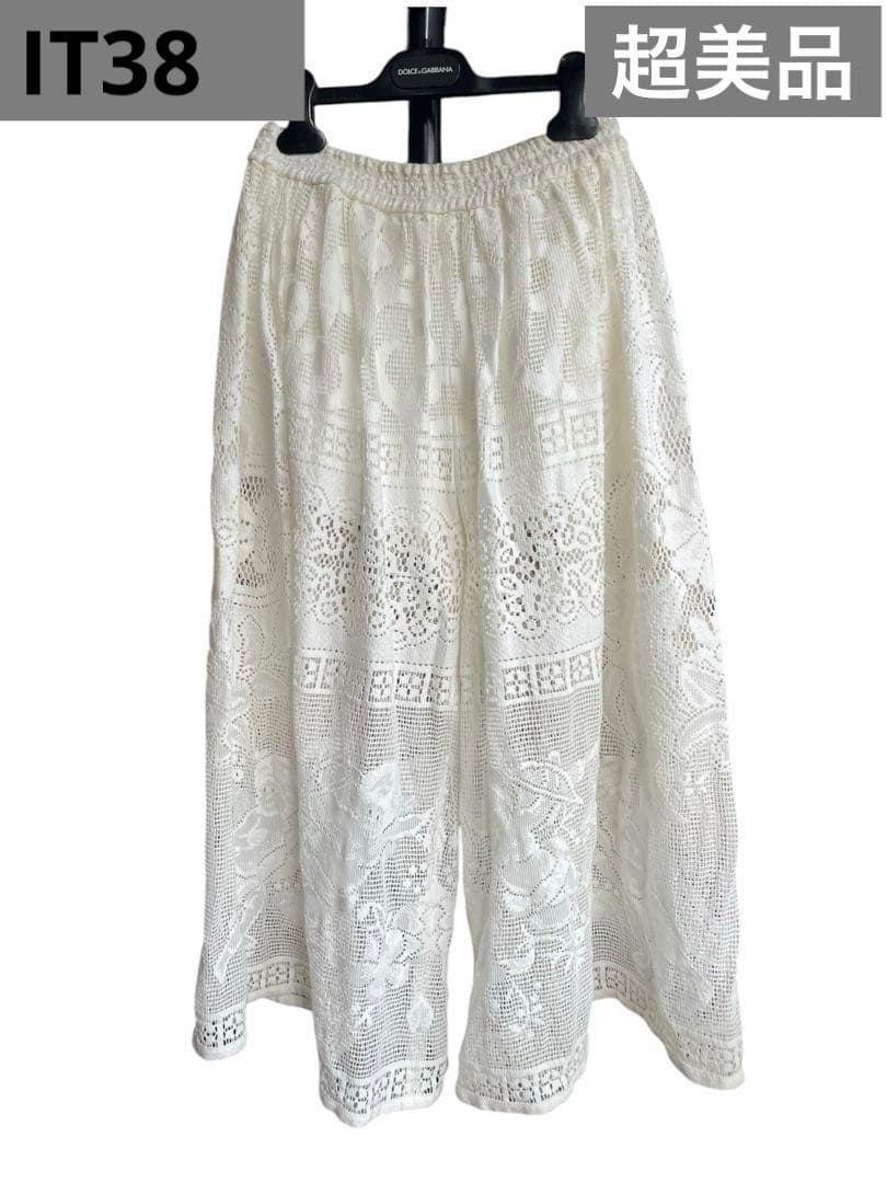 超美品Dolce&Gabbanaガウチョ　鍵編み　春夏　リゾート　旅行