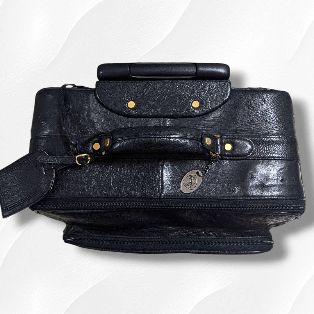 【JRA認定・希少】オーストリッチ キャリーケース 高級レザー 黒 ビジネス