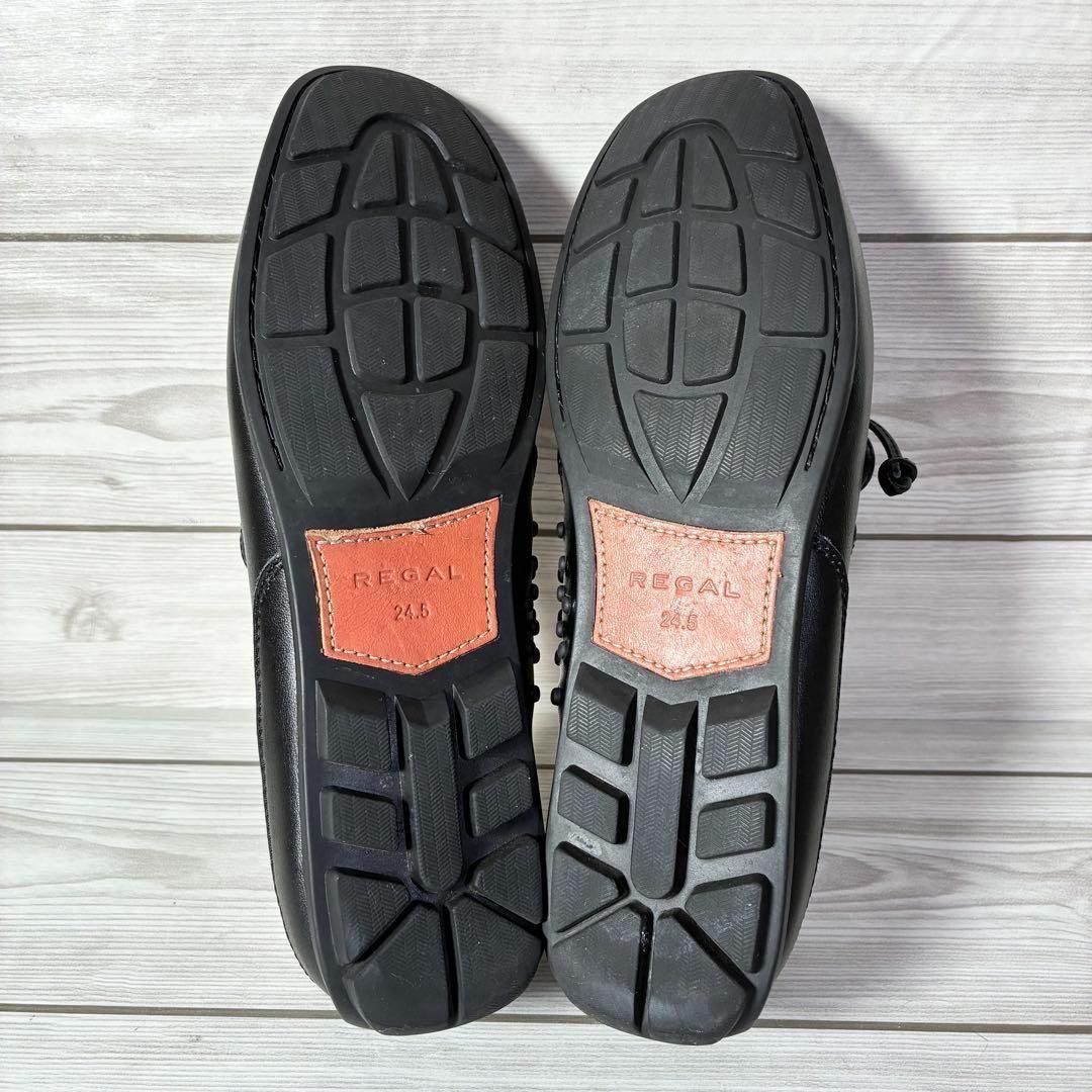 121【極美品】リーガル 55PR デッキシューズ レザー 黒 24.5