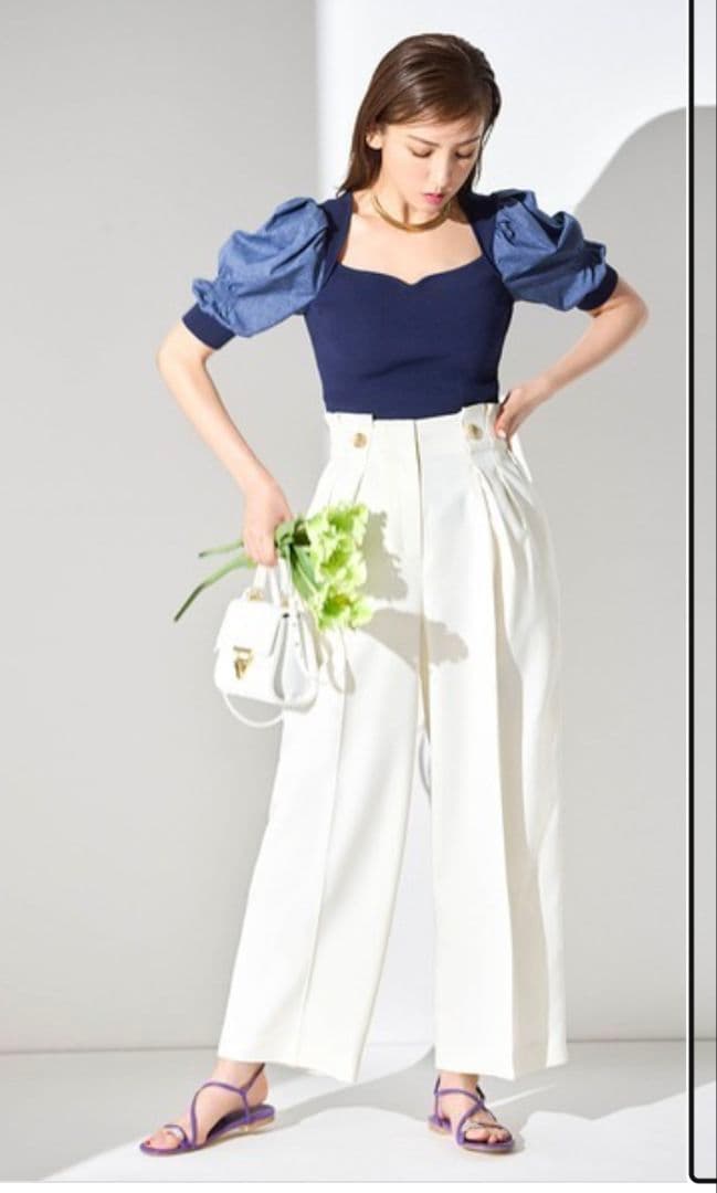 CELFORD　セルフォード　メタル釦ワイドパンツ