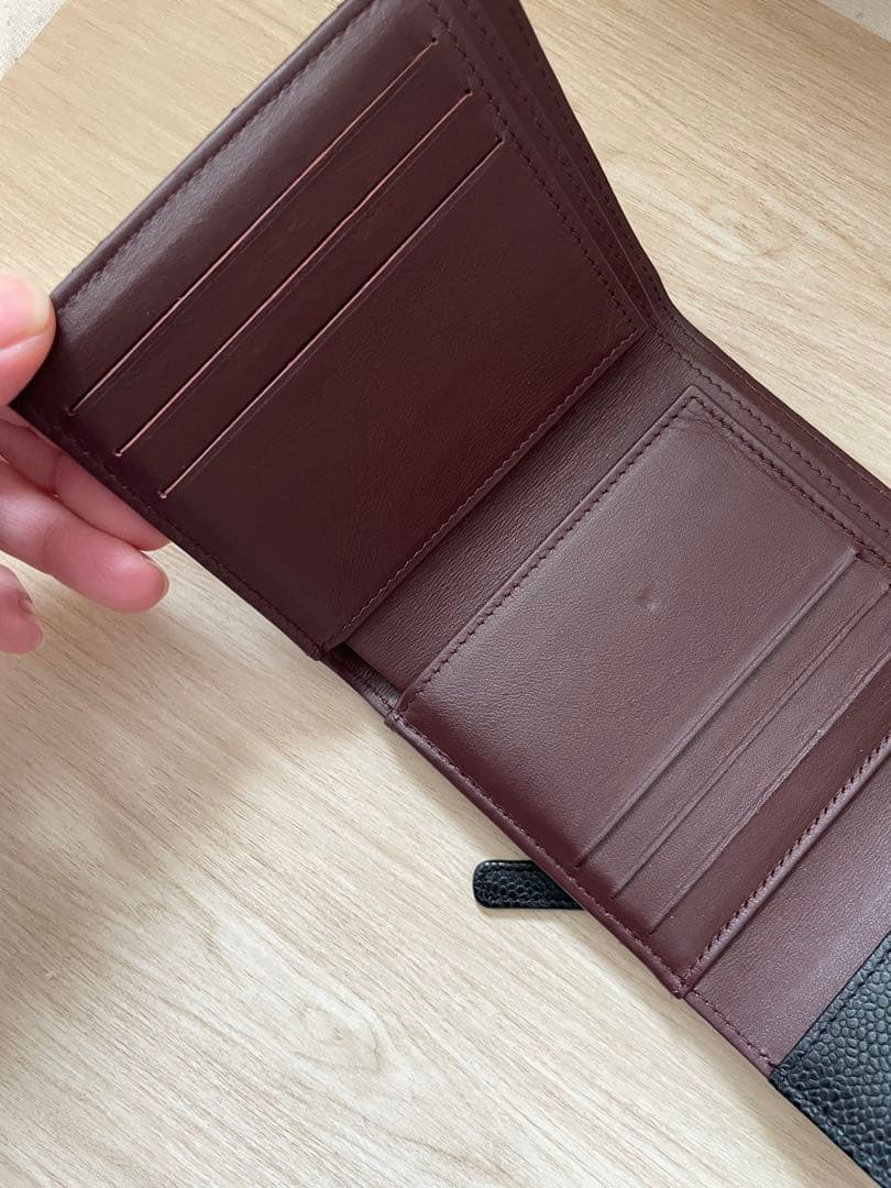 お値下げ中　美品　CHANEL ブラック レザー 二つ折り財布