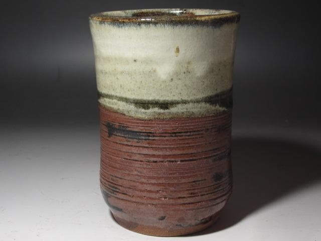 ★　濱田庄司　地釉流掛花生　味わい深い一品です★x395