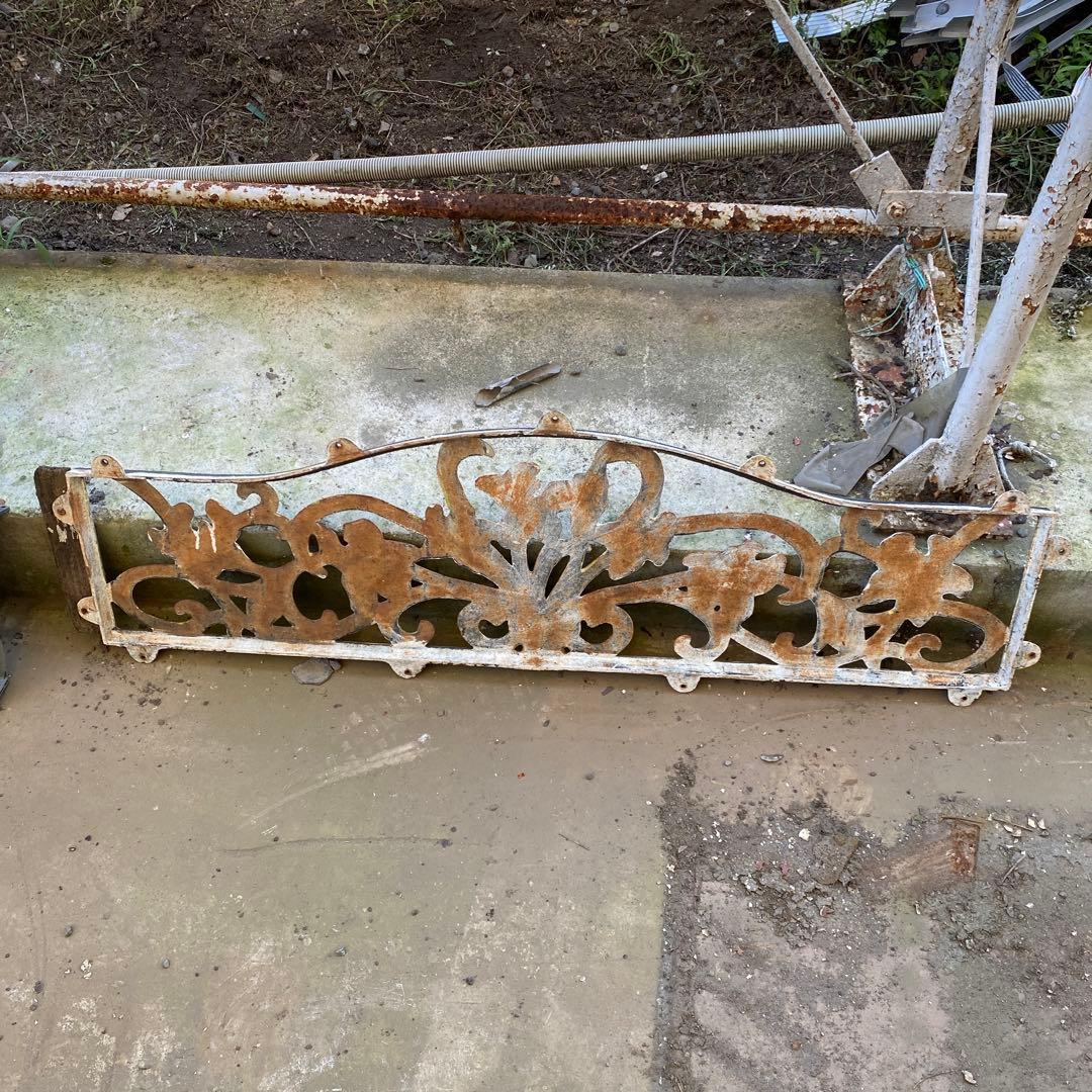 [匿名配送]ガーデンフェンス　アンティーク　ジャンクガーデン　アイアン　シャビー