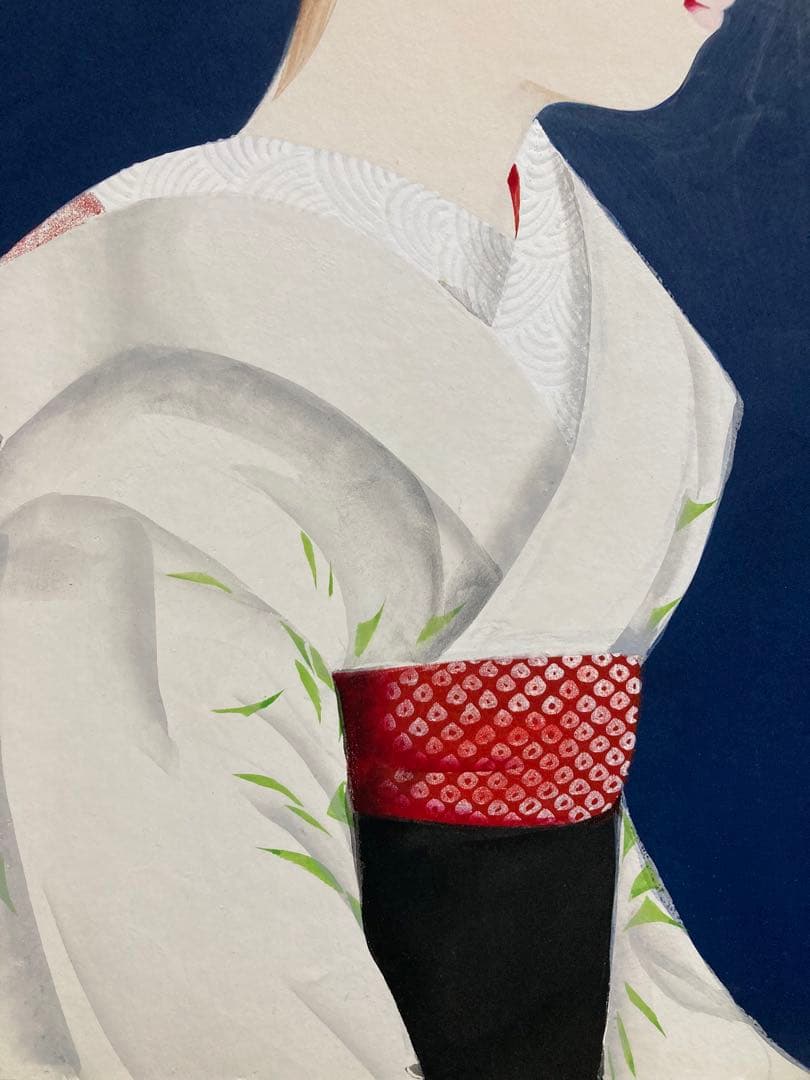 【真作保証】清水達三「舞妓」10号 直筆サイン 共シール 美人 額装 絵画