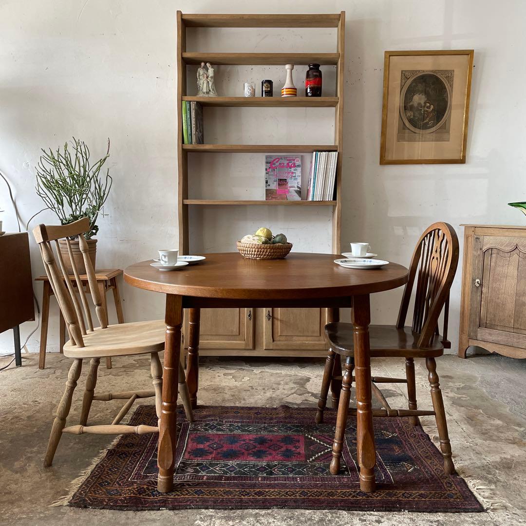 ビンテージ ラウンドエクステンションダイニングテーブル no3