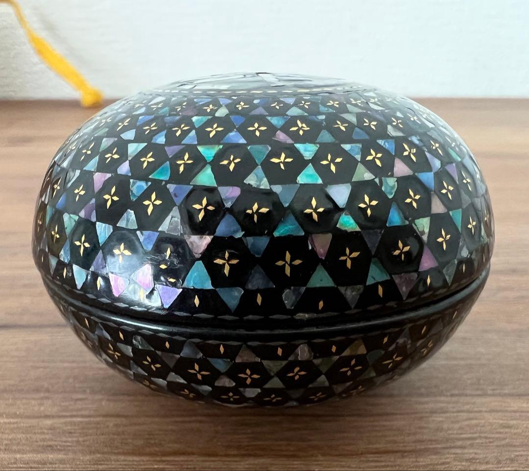 螺鈿 螺鈿香合 李朝 清朝 茶道具 収納箱付き