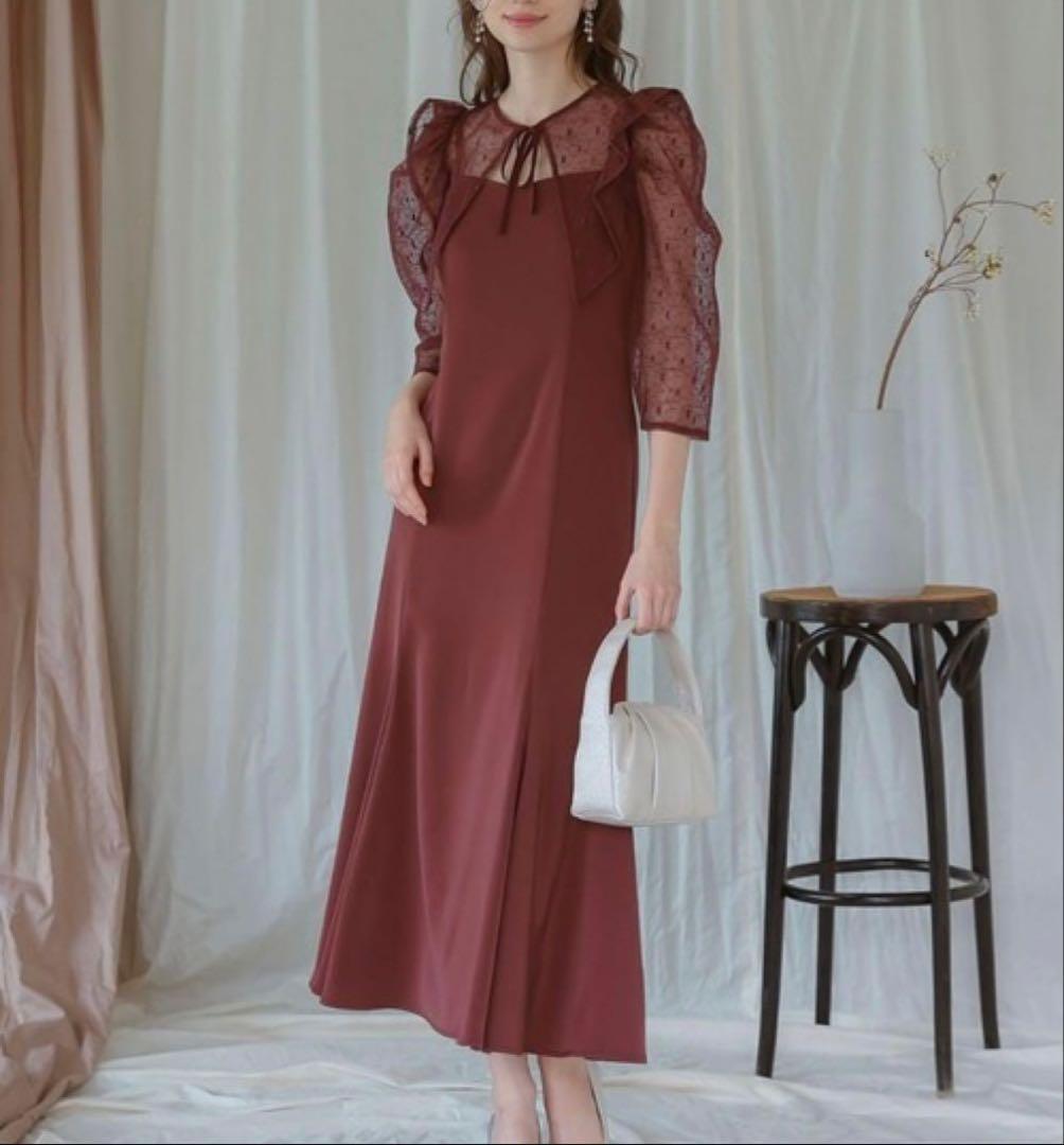 [タグ付き新品] Dorry Doll オケージョンワンピース ボルドー