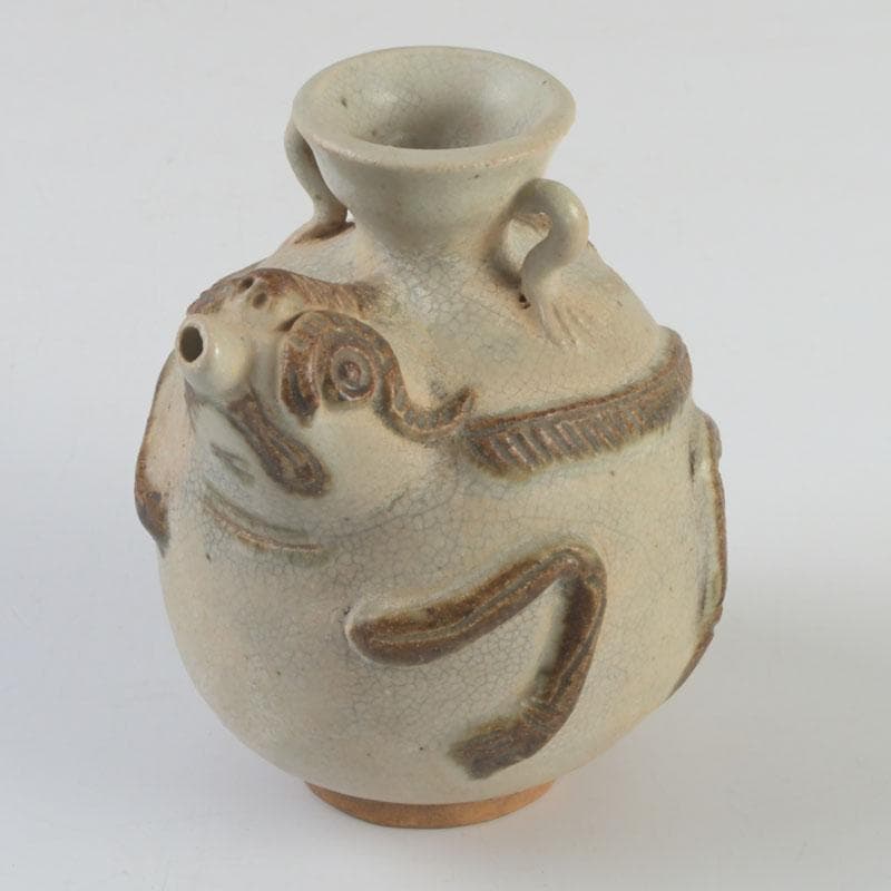 タイ古陶磁　スンコロク　宋胡録　神獣　双耳水滴　N　9391