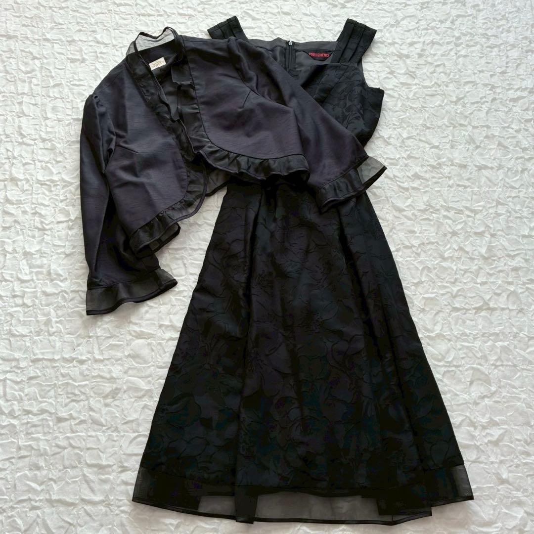 プレフェランス 花柄ノースリーブワンピース ジャケット 44 大きいサイズ