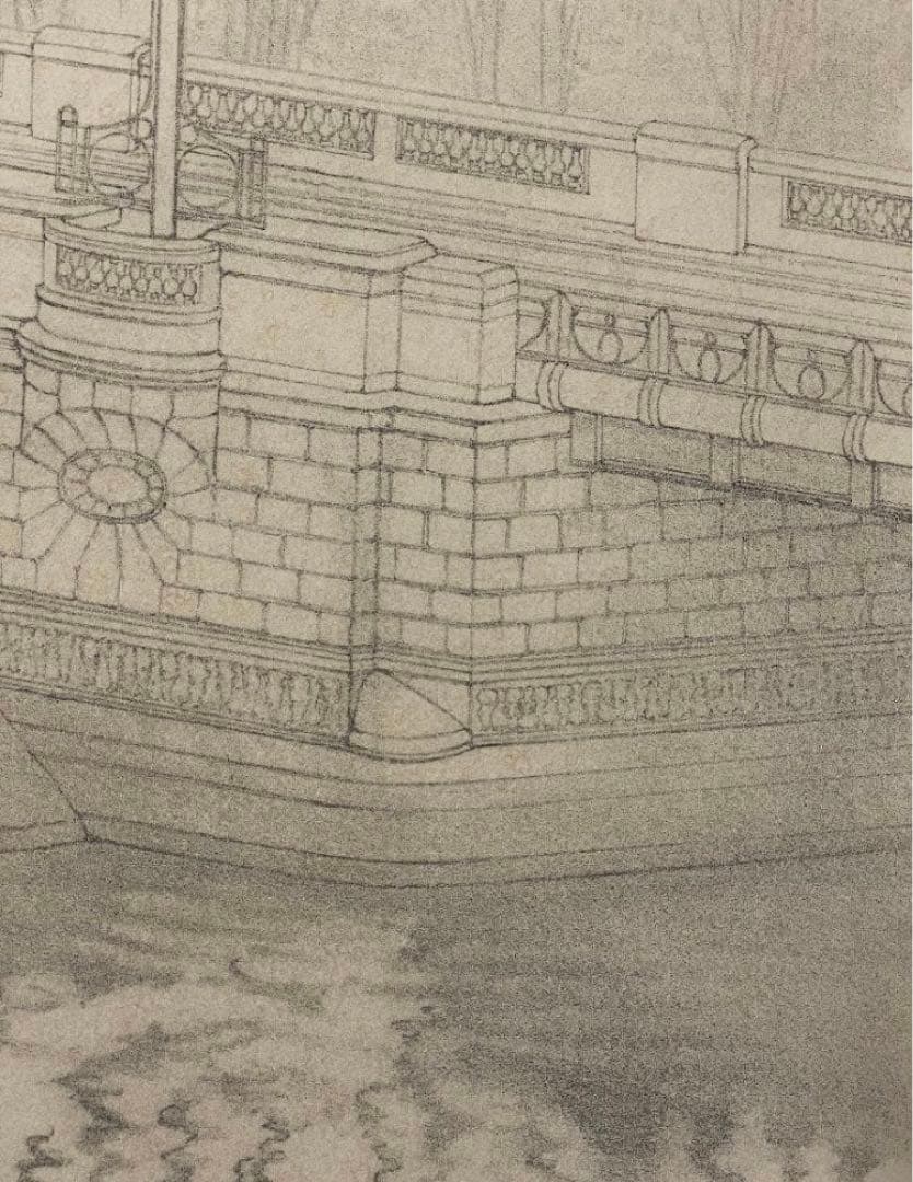 「真作」田渕俊夫「旅の窓からⅧ-Ⅵ橋」銅版画　53/80　1996年