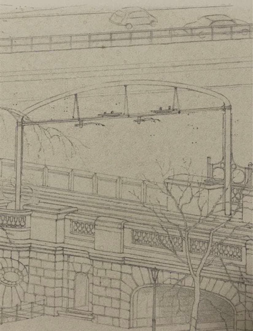 「真作」田渕俊夫「旅の窓からⅧ-Ⅵ橋」銅版画　53/80　1996年