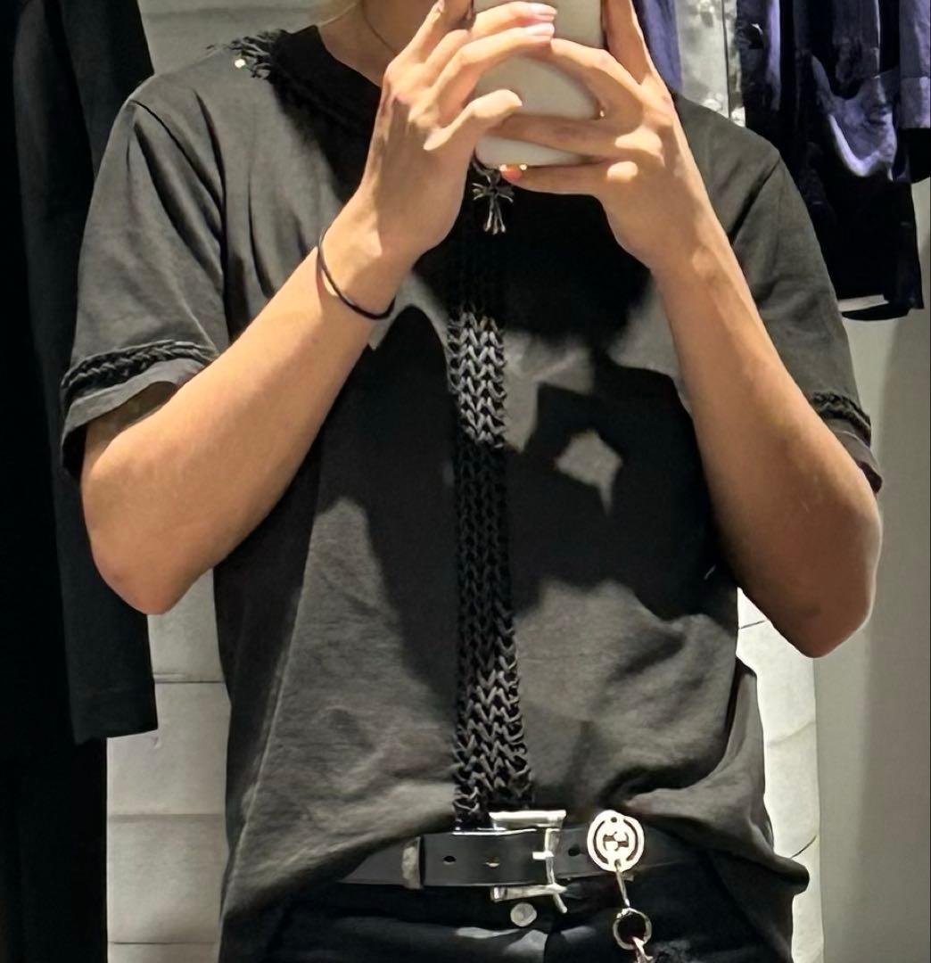 number (n)ine 編み込みtシャツ 黒