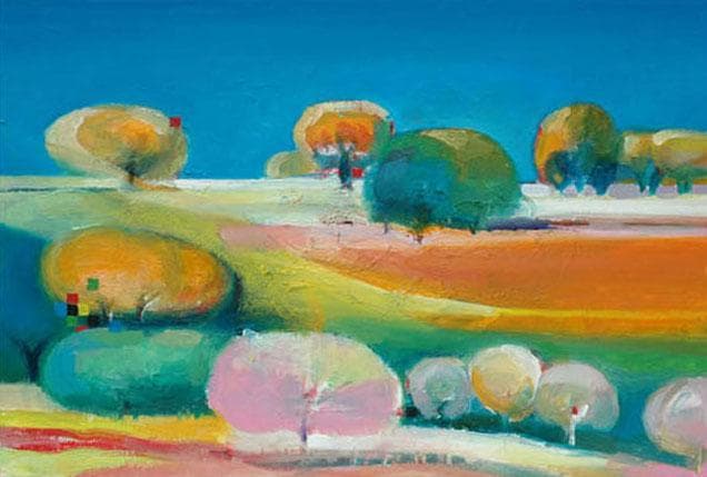 油絵 菅家令子 絵 絵画 インテリア uF6-110809 風景