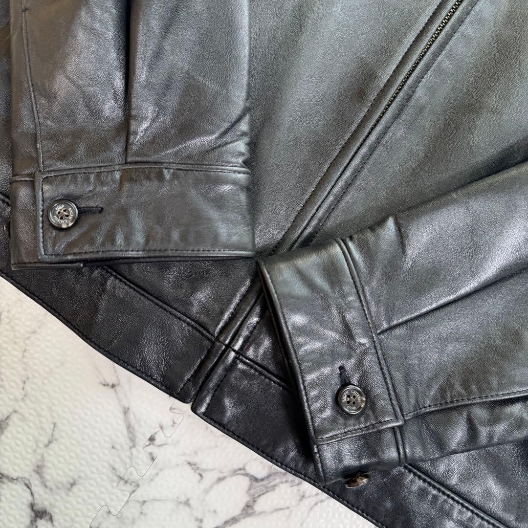 美品◯ポロラルフローレン　レザージャケット　ポニーロゴ　ヴィンテージ　ラムレザー