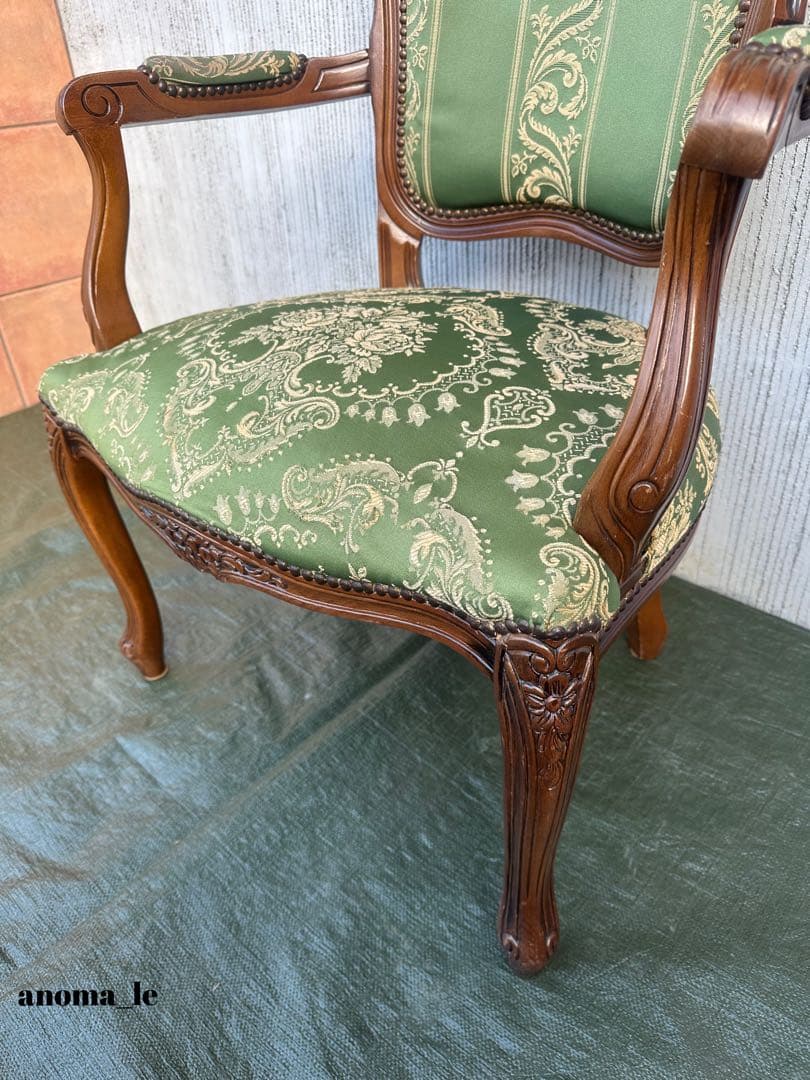 3001【アームチェア】ルイ15世様式　ロココ調　猫足　ヴィンテージ◎
