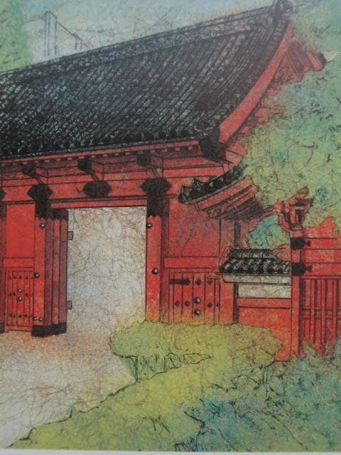 瀧下尚久、【赤門】、希少な額装用画集より、新品額装付、状態良好