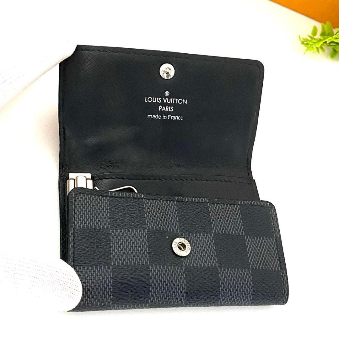 ルイ ヴィトン◎ミュルティクレ6 ダミエ グラフィット キーケース ブラック 黒