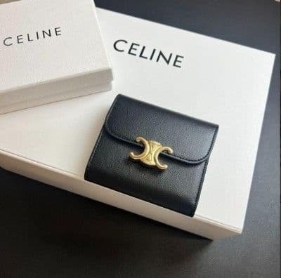 CELINE トリオンフ 三つ折り財布 ブラック
